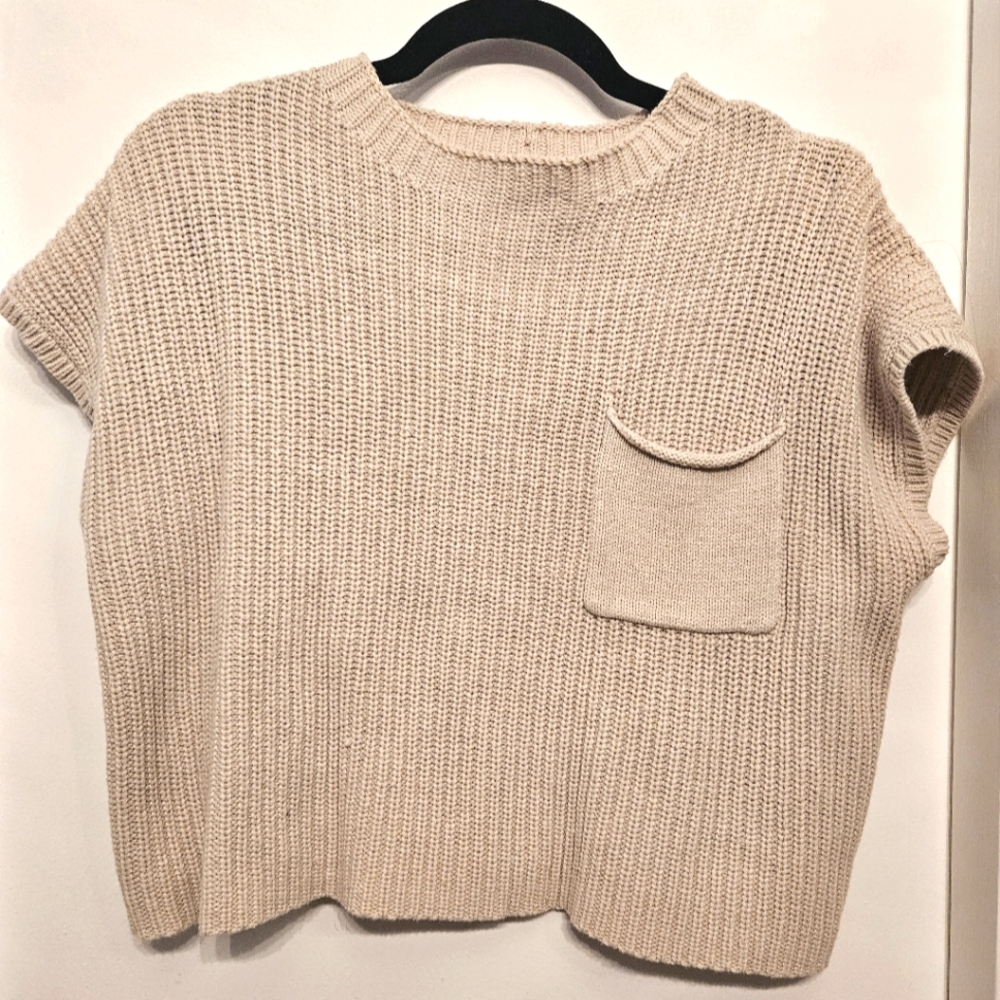 Women's Cream Sweater Cropped